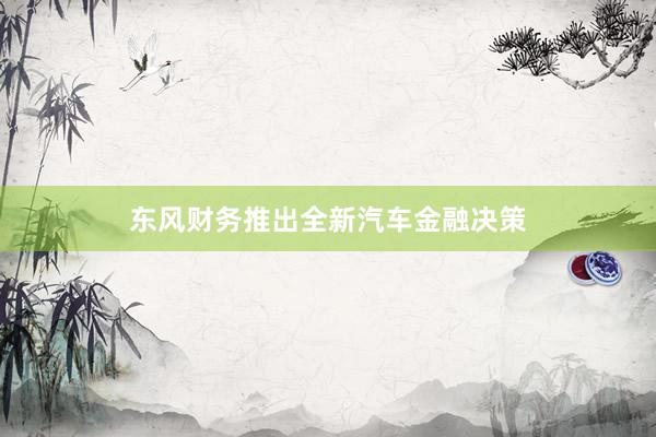 东风财务推出全新汽车金融决策